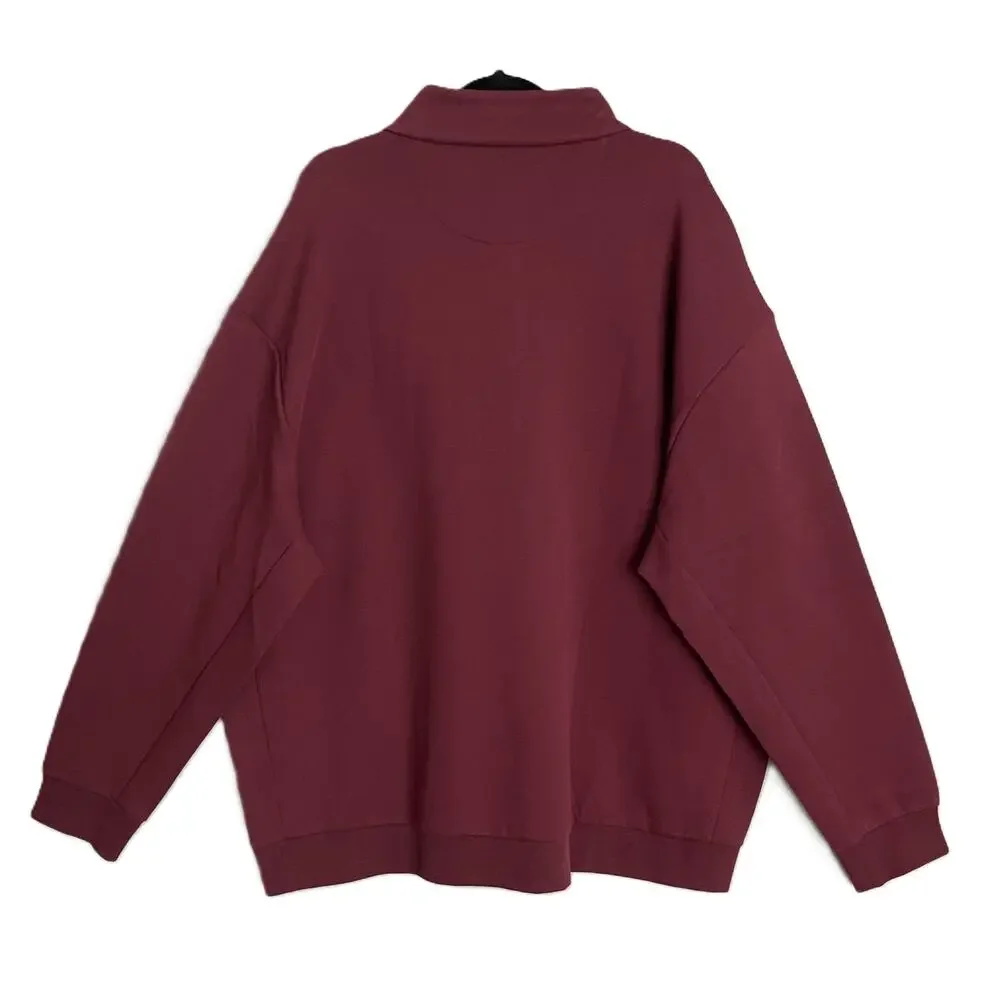 Polo Ralph Lauren Pullover Men's 4XB Big & Tall Mock Neck Snap Button Red NEW